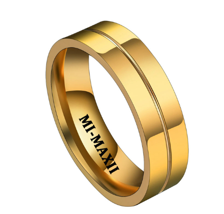 Acheerup Engrave Name Stainless Steel 6mm Men Wedding Zircon Ring Personalized Wedding Jewelry Engagement Gift For Lovers - NATASHAHS