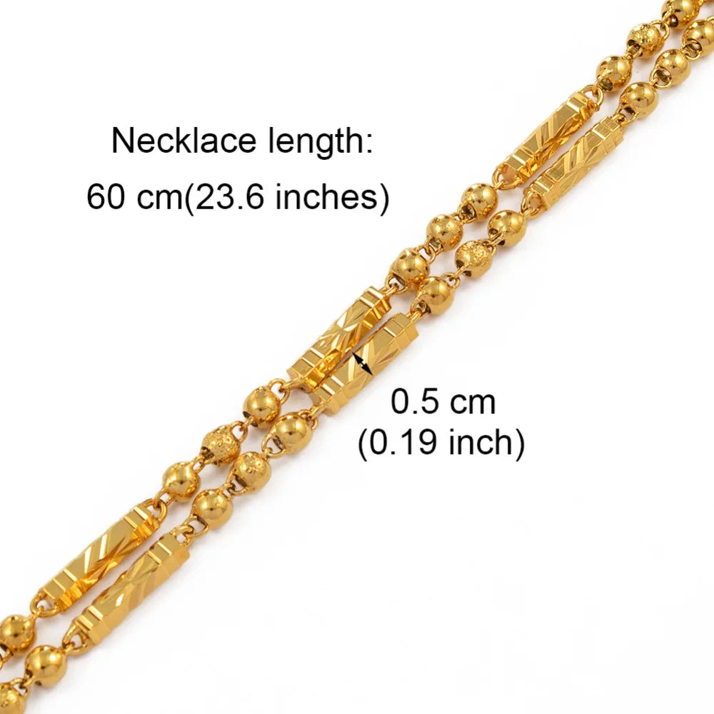 Anniyo 60cm/70cm Beads Chain Bamboo Necklaces for Women Men Chain Gold Color African Jewelry Hawaiian #194006 - NATASHAHS
