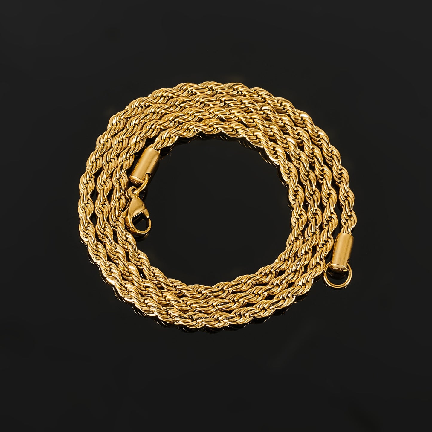 Collier chaîne corde 2/3/4/5/6mm en acier inoxydable, ne se décolore jamais, étanche, ras du cou, bijoux pour hommes et femmes, chaînes plaquées couleur or, cadeau