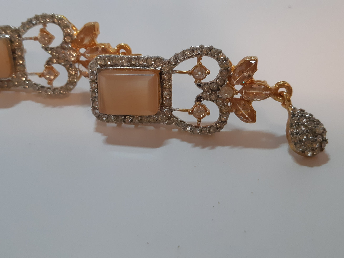 Red Bold Big sized Earrings with golden base - NATASHAHS