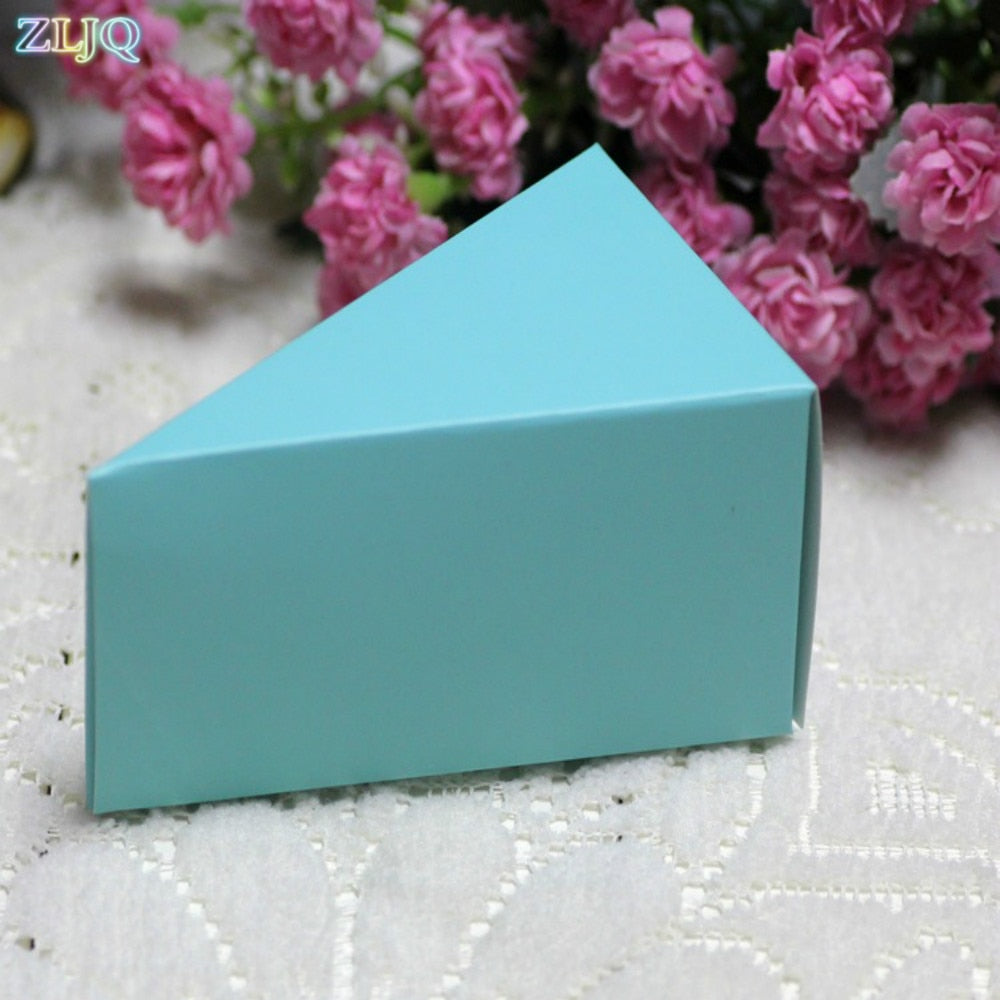 Lot de 10 boîtes à bonbons de mariage en forme de gâteau, sacs cadeaux pour demoiselle d'honneur, fournitures de fête d'anniversaire, boîtes cadeaux de Noël, de baby shower 8D