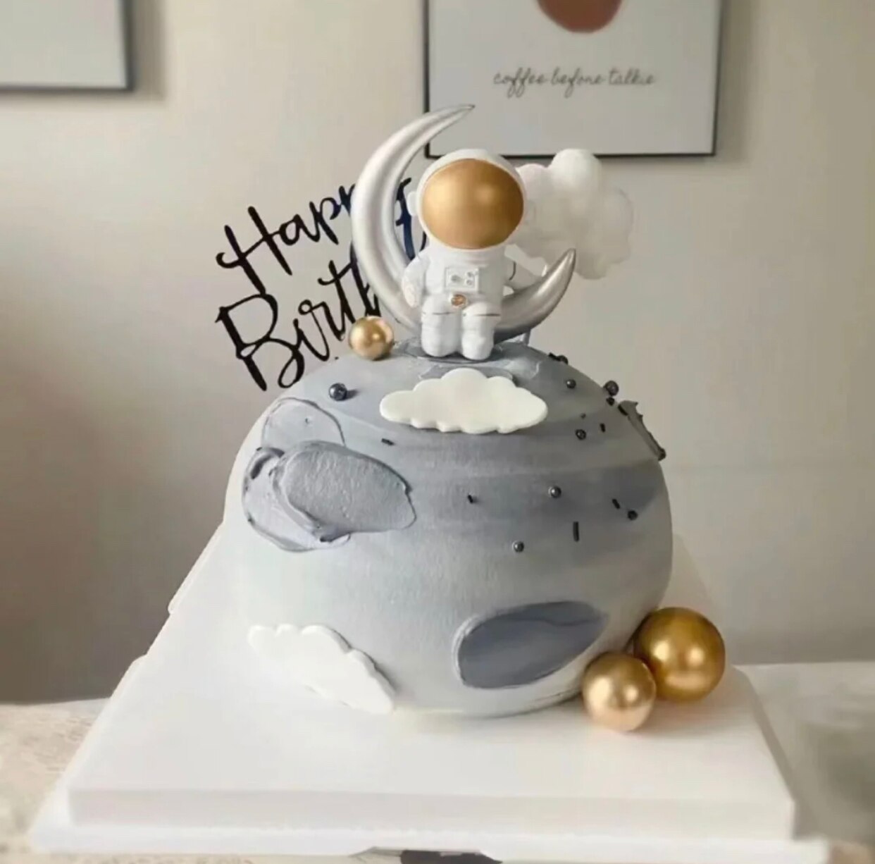 Astronaut Cake Decoration Universe Space Theme Cake Toppers Sprinkles Cakes Baking Ornaments For Kid Boy Birthday Party Supplies - NATASHAHS