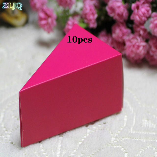 Lot de 10 boîtes à bonbons de mariage en forme de gâteau, sacs cadeaux pour demoiselle d'honneur, fournitures de fête d'anniversaire, boîtes cadeaux de Noël, de baby shower 8D