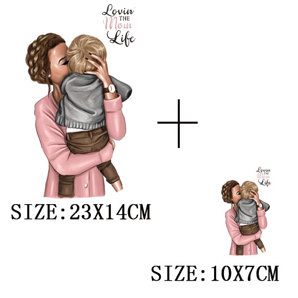 Russian Mom&Father Patches For Clothing DIY T-shirt Patches Iron On Heat Transfers Daughter&Son Thermal Sticker On Clothes - NATASHAHS