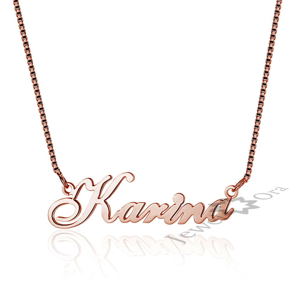 925 Sterling Silver Name Necklace Russian Personalized Nameplate Necklace Jewelry Gift for Women - NATASHAHS