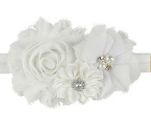 Bandeau bébé fille Nourrisson Cheveux en tissu floral Nœuds à nouer Nouveau-né Bijou de tête diadème bandeau Cadeau Tout-petits pansement fleur cristal Ruban