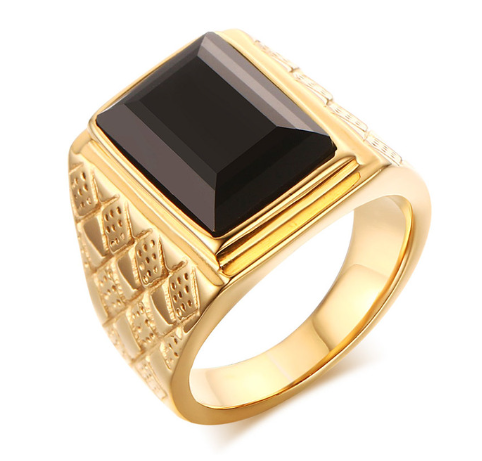 خاتم رجالي جديد من الفولاذ المقاوم للصدأ 316L ناعم من الزركون المكعب لحفلات الهيب هوب والزفاف