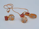Kalima inscribed religious jewelry 3 pc set imn pink stones - NATASHAHS