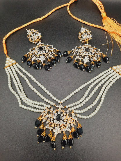 BLACK ROYAL STYLE EARRINGS & CHOKER FOR ROYAL PEOPLE - NATASHAHS