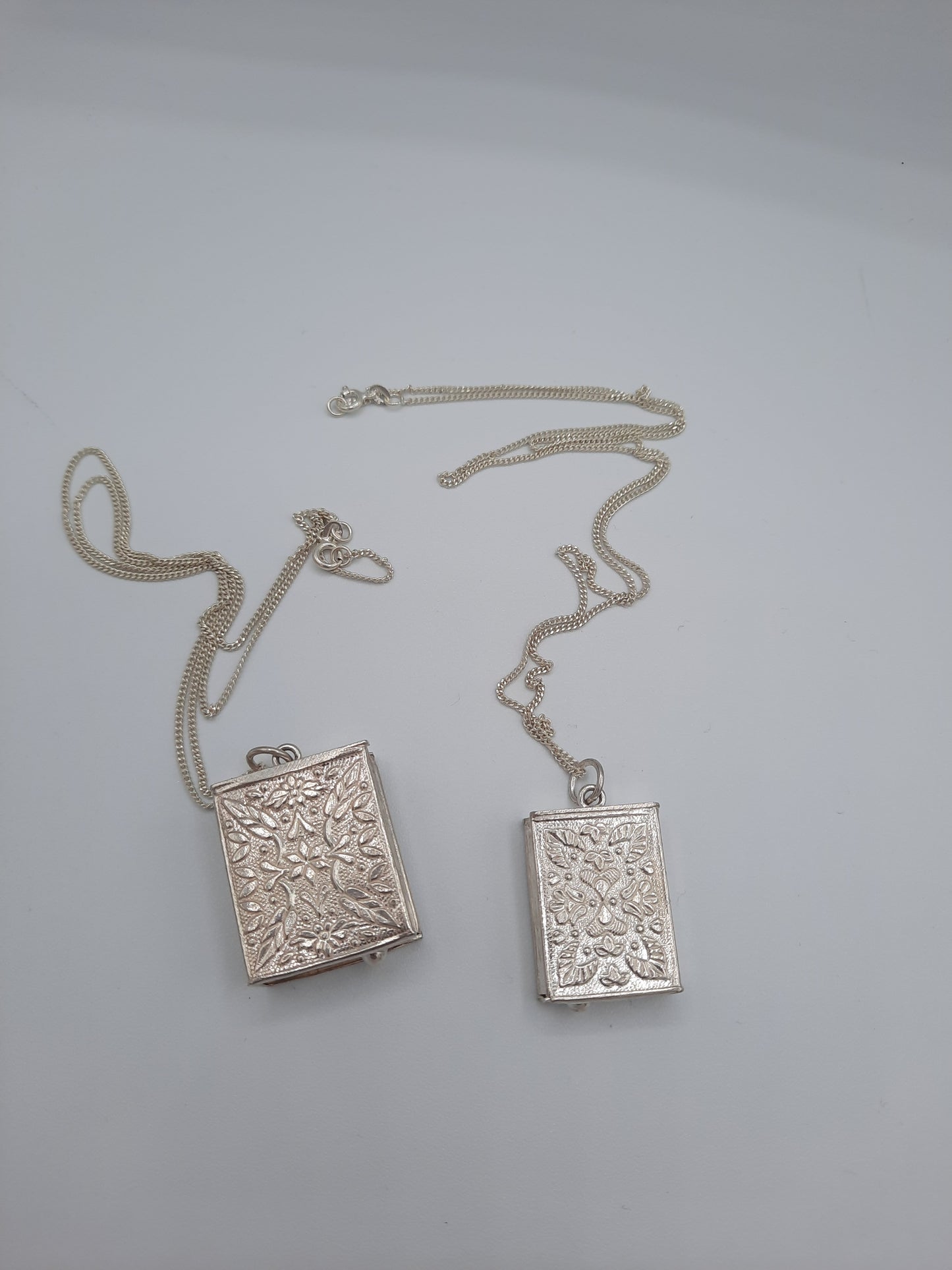 Pure silver metal Holy Book locket pendant necklace with pure silver chain openable - NATASHAHS