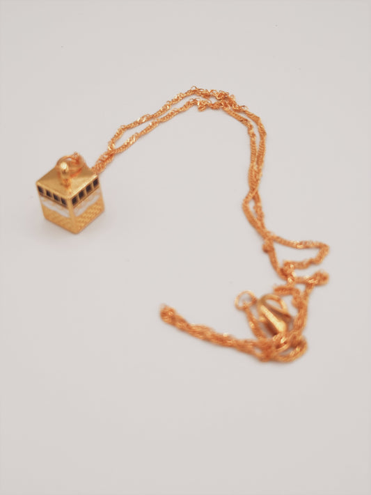 Islam muslim kaaba in mecca pendant muslim gold-plated kaaba pendant with chain - NATASHAHS