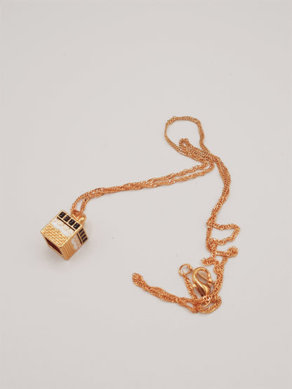 Islam muslim kaaba in mecca pendant muslim gold-plated kaaba pendant with chain - NATASHAHS