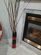 Hand Painted thick glass vase in Red and Black colors - NATASHAHS