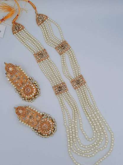 Bridal Bold Style Earrings with long necklace - NATASHAHS