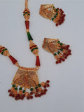 24k gold-plated imitation gold set with red and green combination looks like real gold ideal for gift