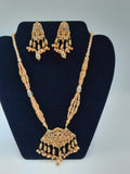 24k gold-plated imitation gold set looks like real gold with golden pearls