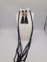 Black Jelly Fish Style Black colored earrings with long necklace