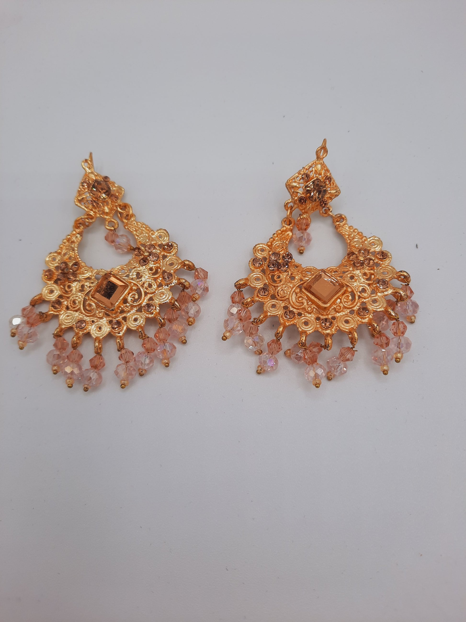 Pink guluband choker with earrings and teeka - NATASHAHS