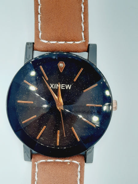 Men Genuine XINEW Brand Watches Students Fashion Leather Band Sports Gift Date Quartz Watch