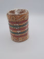 Bangles size 2.60 dia in green and red bangles mixed with golden kadas - NATASHAHS