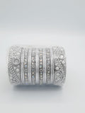 Bangles size 2.60 diameter in silver bangles adorned with sequins and pearls work on kadas - NATASHAHS