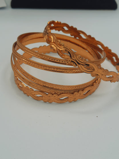 Set of gold polished gold imitation set of bangles 6 pcs of bangles - NATASHAHS