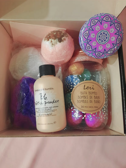 Bath set as a gift set with printed box dedicated to awesome person