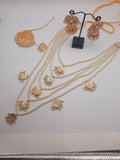 Bridal style kundan long mala kundan choker kundan jhumka and kundan teeka - NATASHAHS