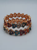Set of 2 golden polish bangles with touch of multicolor tones design size of 2.50 dia - NATASHAHS