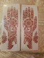 Henna stencils pair of maroon-colored henna-inspired temporary tattoo stickers or transfer sheets