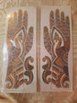 Henna stencils peacock-motif temporary mehndi transfer stickers