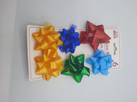 Bow for decorating gift boxes and other items Big size Bows multicolor 6 bows pack
