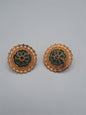 Golden circular shaped with colorful meena