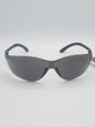 Sports curved dark gray/black wraparound sunglasses with dark grey frame and dark grey lenses