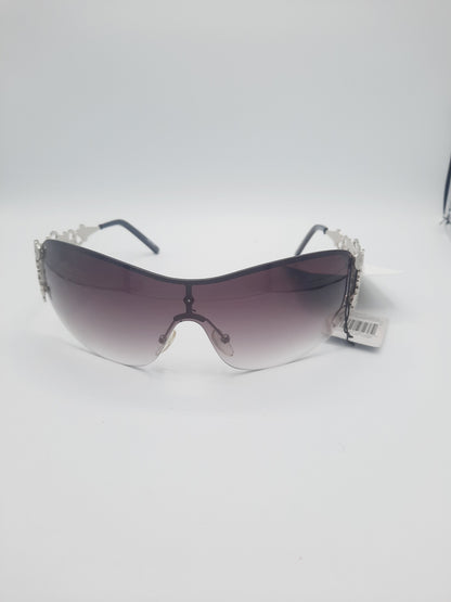 Designer fashion sunglasses with a distinctive decorative design