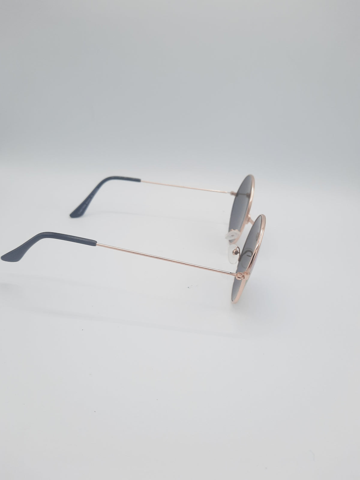 Round Rainbow Mirror Sunglasses with Rose Gold Frame