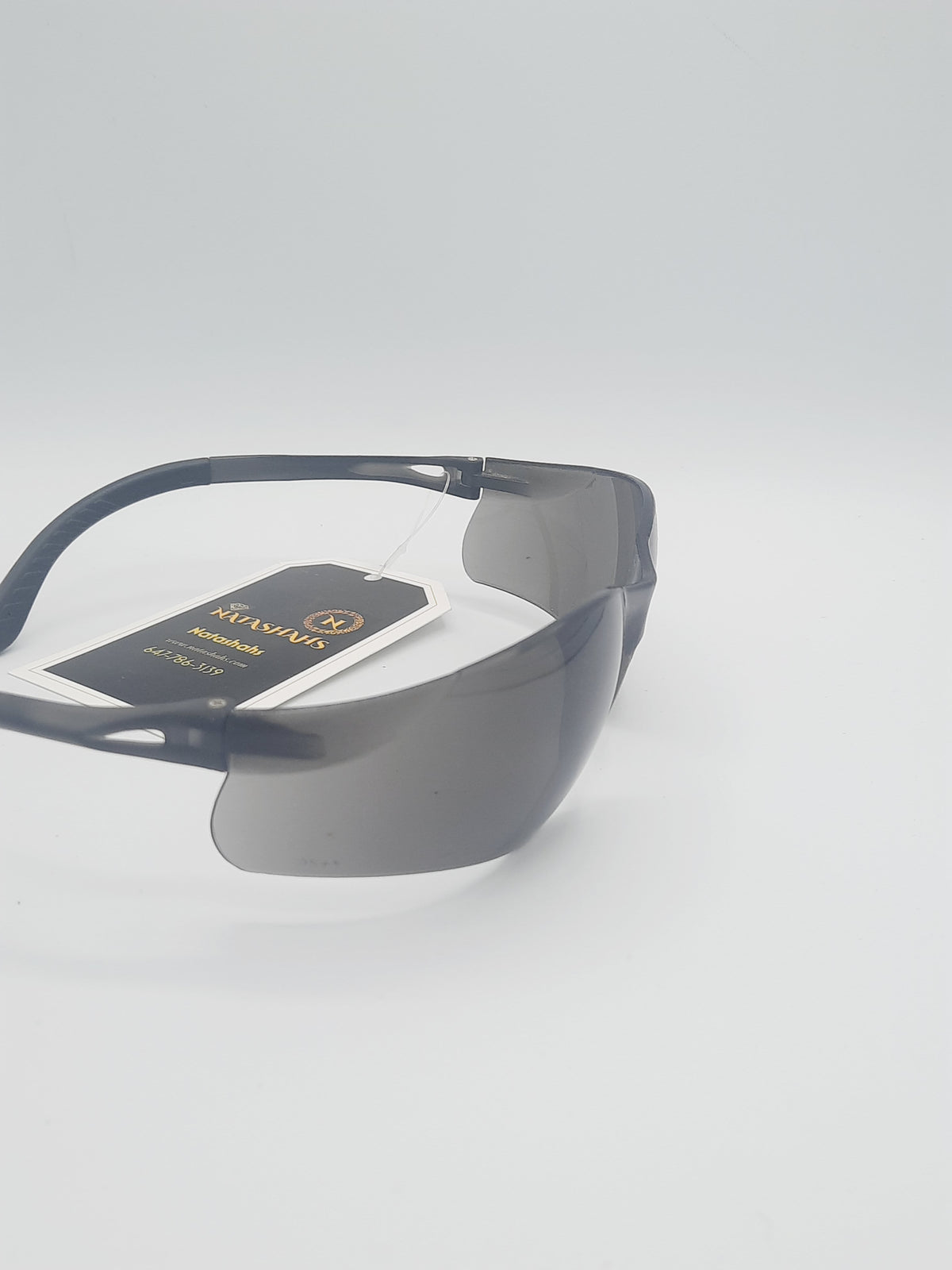 Sports curved dark gray/black wraparound sunglasses with dark grey frame and dark grey lenses