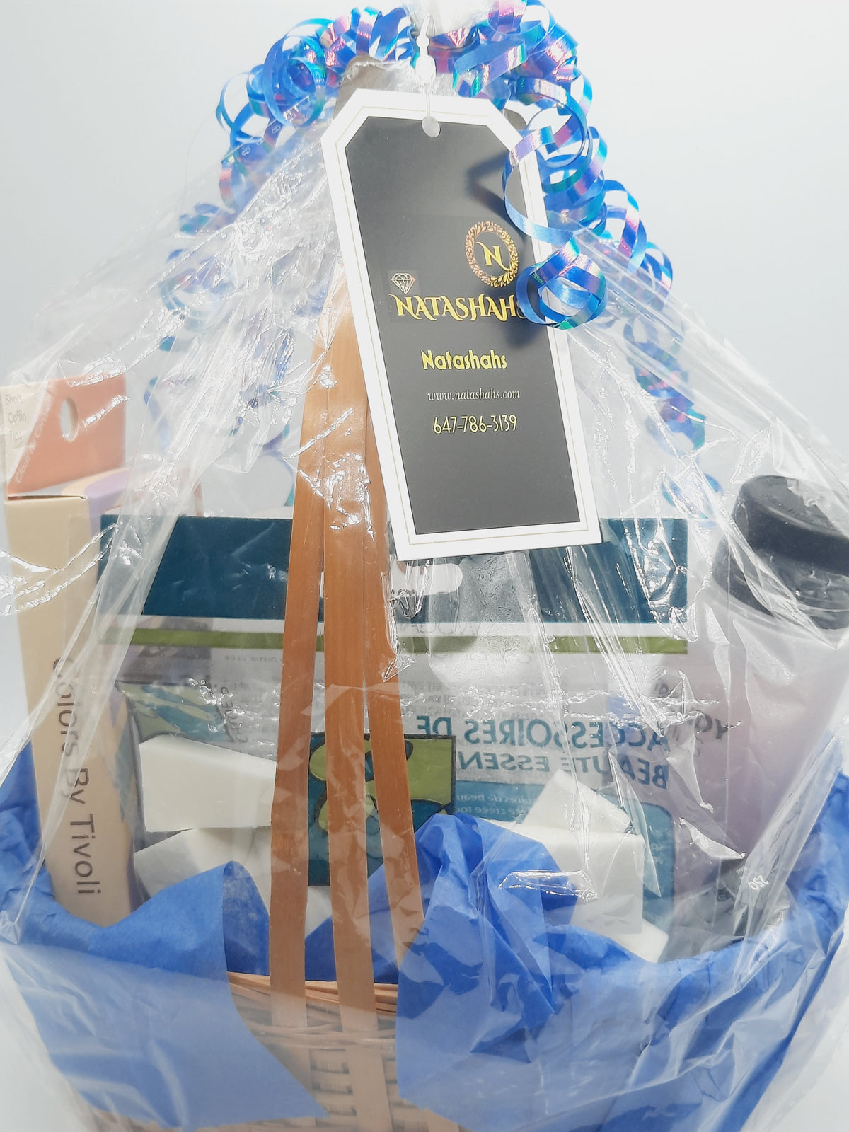 Gift basket with all makeup essentials for a girl to pamper with essential products