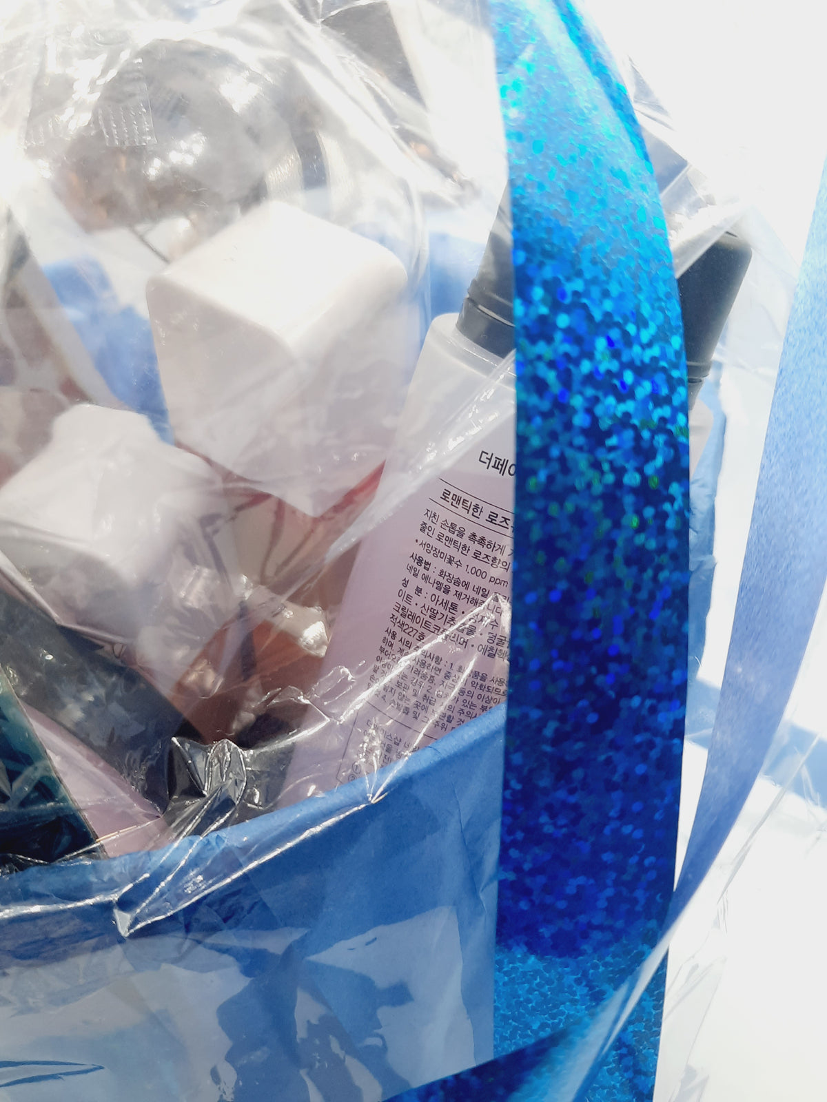 Gift basket with personal care make up items