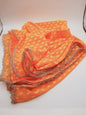 Vibrant, lightweight orange jacquard woven dupatta/scarf