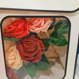 Boîte bouquet remplie de fleurs en cire qui ne fanent jamais, toujours fraîches, cadeau pour la Saint-Valentin, cadeau de mariage