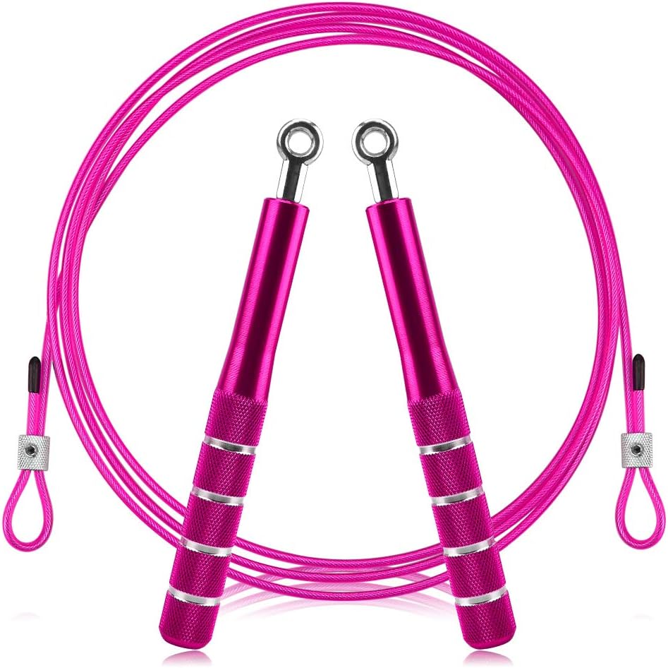 PACETAP Jump Rope, Adjustable Steel Wire Skipping Rope, Workout for Double Unders, Cross Fitness, Boxing, Exercise, Professional Speed Rope with Swivel Ball Bearing for Men & Women