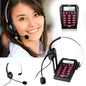 AGPtek Hands-free Call Center Noise Cancellation Corded Monaural Headset Telephone, with Backlight Tone Dial Key Pad & REDIAL + Desk Phone Headphones PC Recording Function