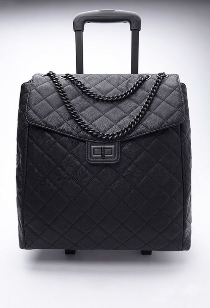 Leather Bag with trolley - NATASHAHS