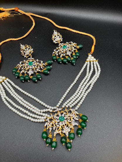 GREEN ROYAL STYLE EARRINGS & CHOKER FOR ROYAL PEOPLE - NATASHAHS