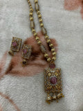 Rajwadi style mala with earrings high quality set