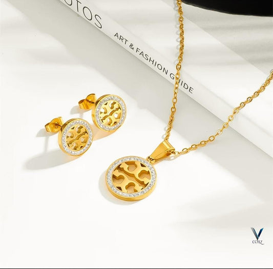 Pendant and earrings with Tory Burch iconic design - NATASHAHS