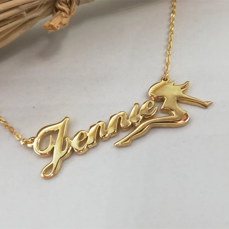 Personalized Flower Name Necklaces For Women Girl Favorite Jewelry Custom Musical Note Heart Nameplate Beauty Necklace - NATASHAHS