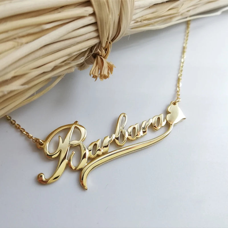 Personalized Flower Name Necklaces For Women Girl Favorite Jewelry Custom Musical Note Heart Nameplate Beauty Necklace - NATASHAHS