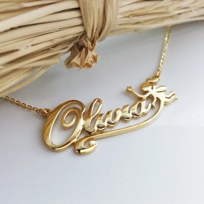 Personalized Flower Name Necklaces For Women Girl Favorite Jewelry Custom Musical Note Heart Nameplate Beauty Necklace - NATASHAHS
